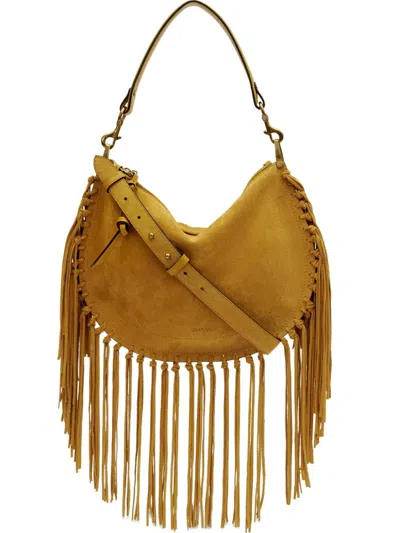 Isabel Marant Oskan Soft Zip Fringed Shoulder Strap In Brown