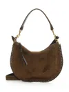 Isabel Marant Suede-finish Soft Zip Shoulder Bag With Decorative Stitching In Black