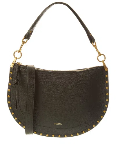 Isabel Marant Oskan Soft Zip Leather Crossbody In Black