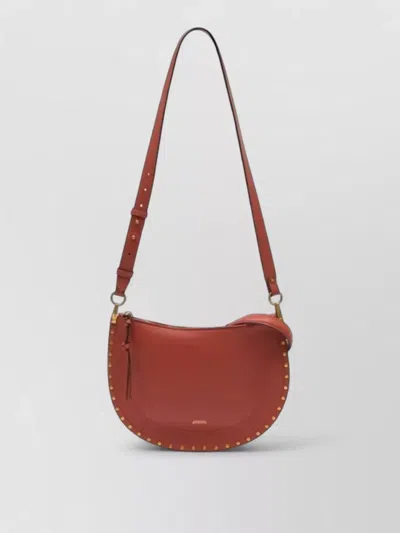 Isabel Marant Oskan Soft Zip Leather Shoulder Bag In Brown