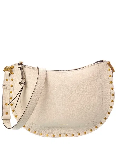 Isabel Marant Oskan Soft Zip Leather Shoulder Bag In Neutral