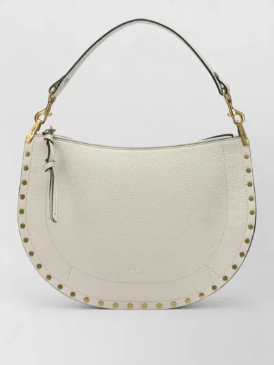 Isabel Marant Oskan Soft Zip Medium Shoulder Bag In White