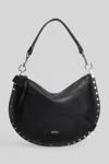 Isabel Marant Oskan Soft Zip Shoulder Bag In Black Leather In Black