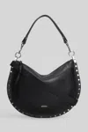 Isabel Marant Oskan Soft Zip Shoulder Bag In Black Leather In Black