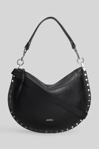 Isabel Marant Oskan Soft Zip Shoulder Bag In Black Leather