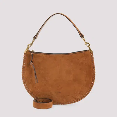 Isabel Marant Oskan Soft Zip Shoulder Bag In Brown Suede In Co Cognac