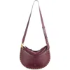 Isabel Marant Oskan Soft Zipped Leather Crossbody Bag In Burgundy