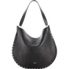Isabel Marant Oskan Stud Bubble Leather Hobo Bag In Metallic