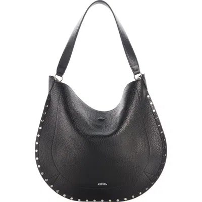 ISABEL MARANT ISABEL MARANT OSKAN STUD BUBBLE LEATHER HOBO BAG