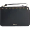 Isabel Marant Oskan Stud Leather Flat Pouch In Black