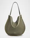 Isabel Marant Oskan Studded Grainy Leather Shoulder Bag