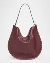Isabel Marant Oskan Studded Grainy Leather Shoulder Bag