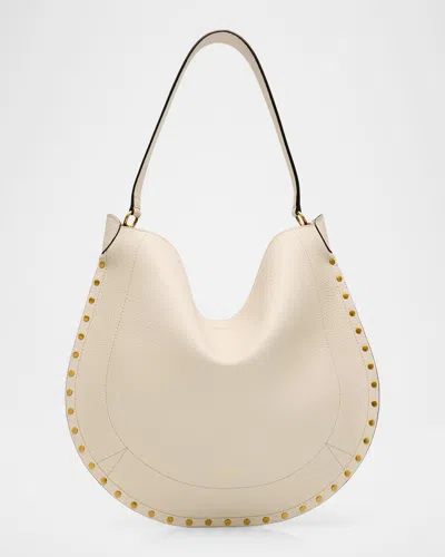 Isabel Marant Oskan Studded Grainy Leather Shoulder Bag
