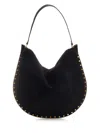 Isabel Marant Oskan Soft Medium Suede Shoulder Bag In Black