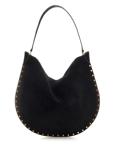 Isabel Marant Oskan Studded Hobo Bag In Bk Black