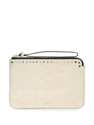 Isabel Marant Oskan Studded Pouch In Neutral