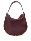 Isabel Marant Oskan Studded Shoulder Bag In Burgundy