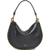 Isabel Marant Oskan Studded Grainy Leather Shoulder Bag In Black