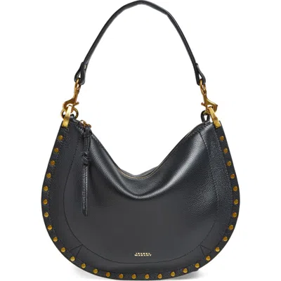Isabel Marant Oskan Studded Soft Leather Crossbody Bag In Black
