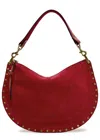 Isabel Marant Oskan Studded Suede Shoulder Bag In Red