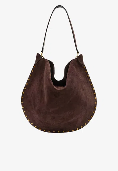 Isabel Marant Oskan Suede Hobo Bag In Brown