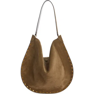 Isabel Marant Oskan Suede Hobo Bag In Light Bronze
