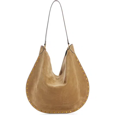 Isabel Marant Oskan Suede Hobo Bag In Taupe