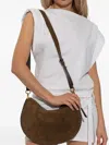 Isabel Marant Suede-finish Soft Zip Shoulder Bag With Decorative Stitching In Brown
