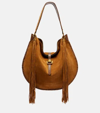 Isabel Marant Oskan Suede Shoulder Bag In Brown