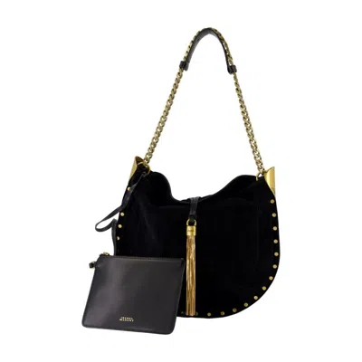 Isabel Marant Oskan Tassel Gz Shoulder Bag With Gold Detailing In Black