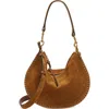 Isabel Marant Oskan Whipstitch Soft Suede Shoulder Bag