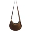 Isabel Marant Oskan Whipstitch Soft Suede Shoulder Bag In Brown