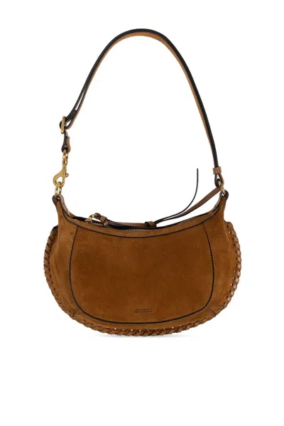Isabel Marant Logo-stamp Suede Bag In Brown