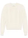 Isabel Marant Wool Cable Knit Sweater In Beige