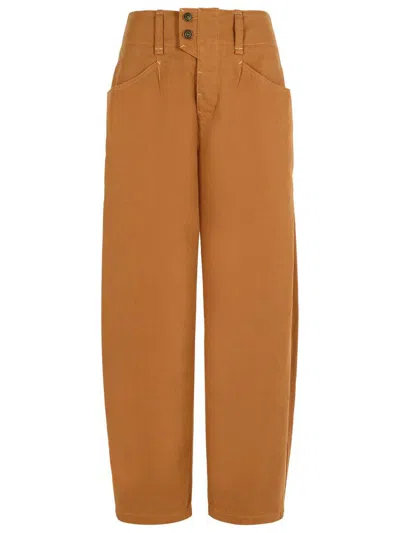 Isabel Marant 'oumaya' Cotton Cognac Pants