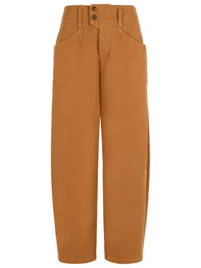 ISABEL MARANT ISABEL MARANT 'OUMAYA' COTTON COGNAC PANTS WOMEN