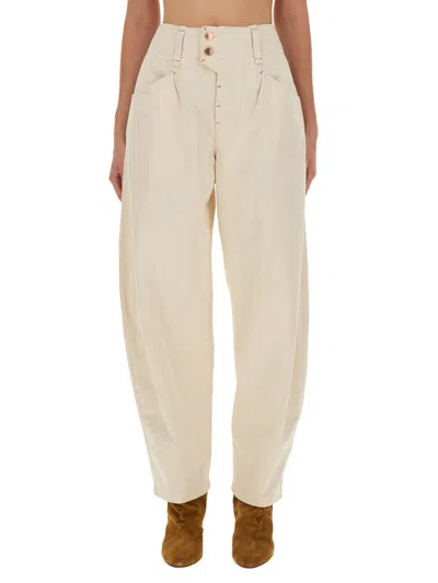 Isabel Marant Oumaya High-waisted Pocket Trousers In Powder