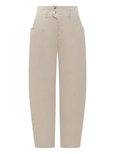Isabel Marant Oumaya High-waisted Pocket Trousers - Women's - Fabric In Neutral
