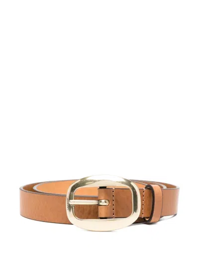 Isabel Marant Oval Buckle Belt In Brown