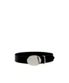Isabel Marant Oval Buckle Wide Waist Belt In Black