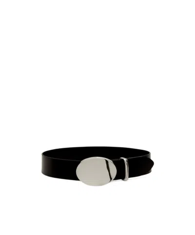 Isabel Marant Oval Buckle Wide Waist Belt In Black