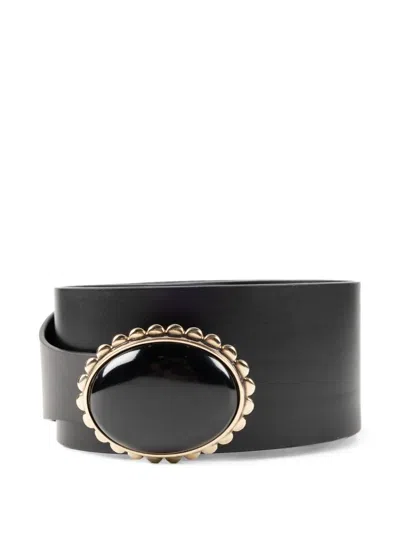 Isabel Marant Oval-buckle Leather Belt In Black