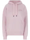 Isabel Marant Oversize Cotton Blend Sweatshirt With Drawstring Hood In Pink