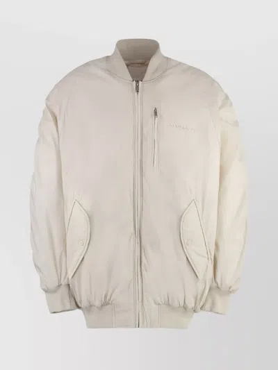 ISABEL MARANT OVERSIZE RIBBED BOMBER JACKET WITH CHEST AND SIDE POCKETS