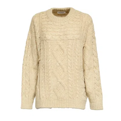Isabel Marant Oversized Boyish Alpaca Cable-knit Pullover In Neutral