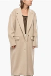 Isabel Marant Oversized Efezia Cashmere Blend Coat With Flap Pockets In Neutral