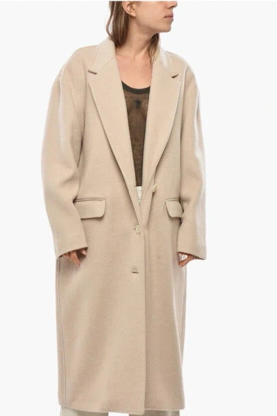 Isabel Marant Oversized Efezia Cashmere Blend Coat With Flap Pockets In Neutral