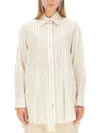 Isabel Marant Oversized Silk Blend Shirt In White