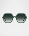 Isabel Marant Oversized Square Acetate & Metal Sunglasses In Green