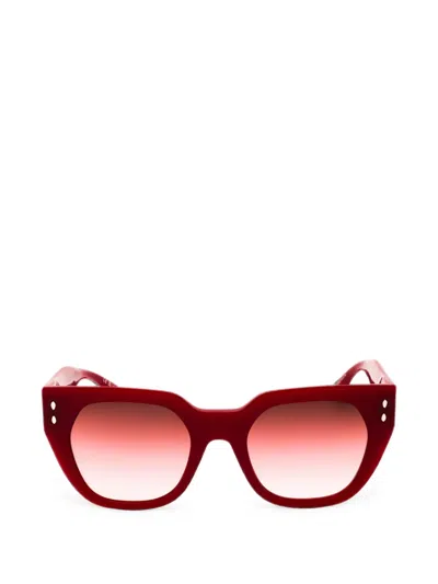 Isabel Marant Oversized Square-frame Sunglasses In Burgundy